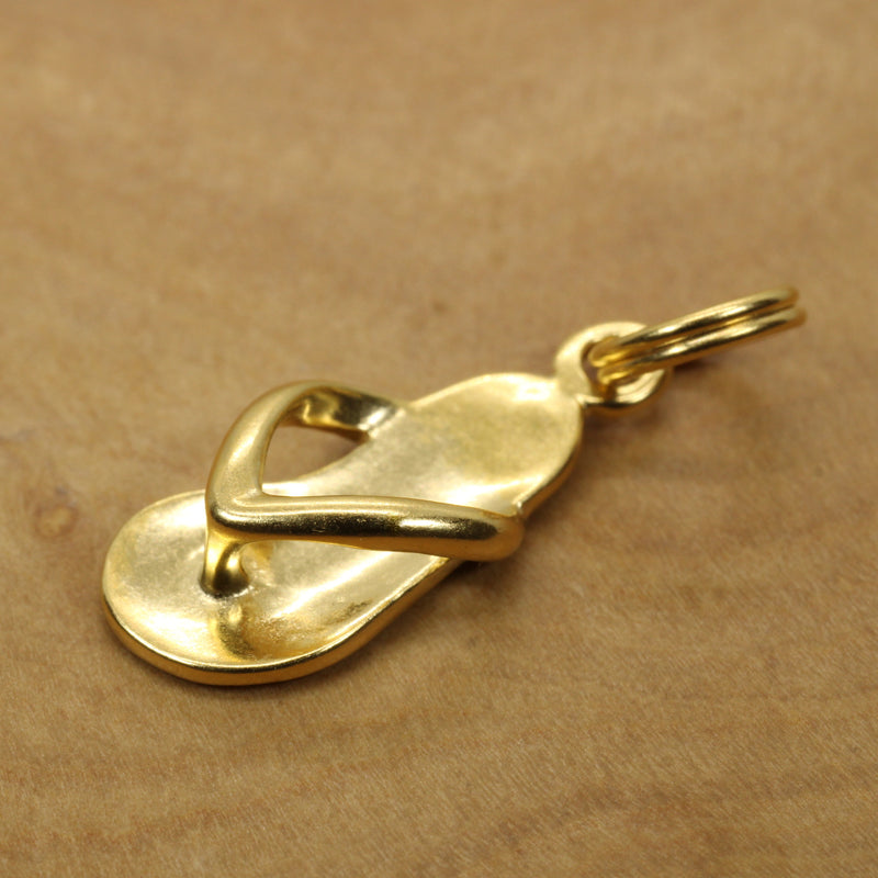 Gold Flip Flop Beach Sandal Necklace for her made in 14kt gold vermeil