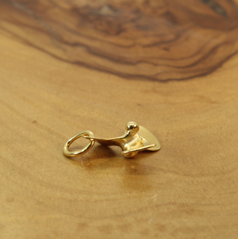 Gold 3-D Boat or Ship Propeller Necklace made in 14kt gold vermeil