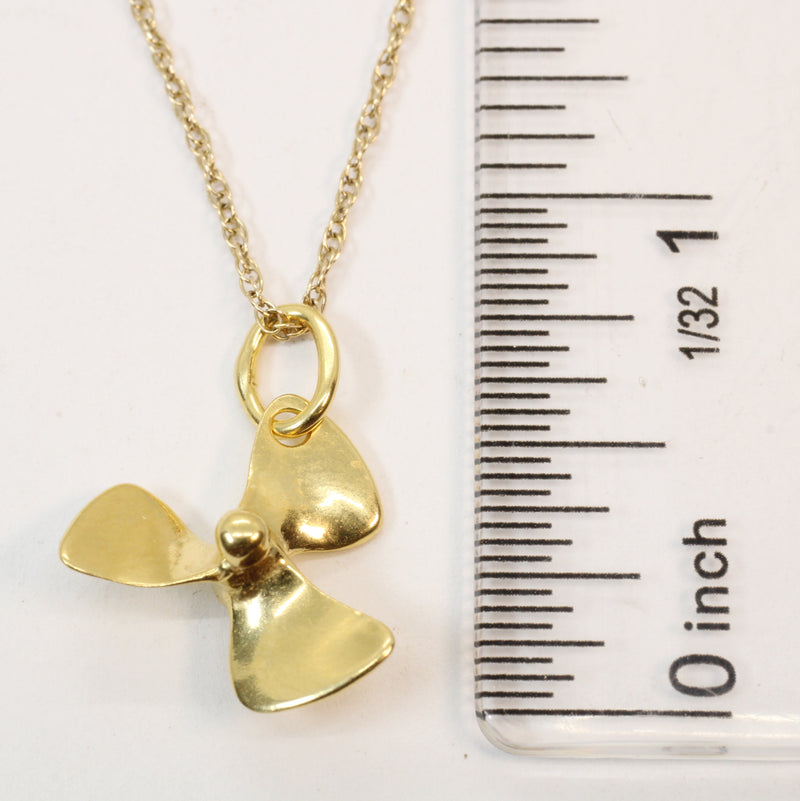 Gold 3-D Boat or Ship Propeller Necklace made in 14kt gold vermeil