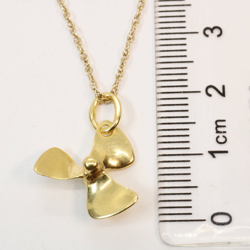 Gold 3-D Boat or Ship Propeller Necklace made in 14kt gold vermeil