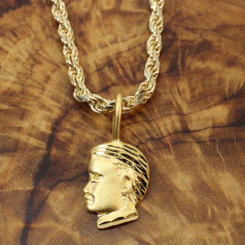 Gold Little Boys Head Necklace made in 14kt gold Vermeil for him or her