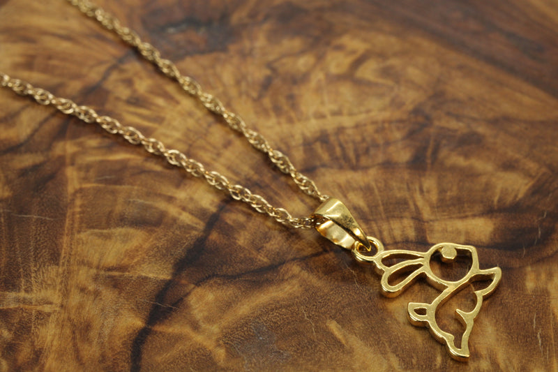 Gold Bunny Silhouette Necklace with 14kt Gold Vermeil Rabbit for her