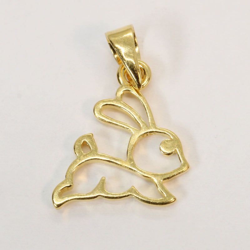 Gold Bunny Silhouette Necklace with 14kt Gold Vermeil Rabbit for her