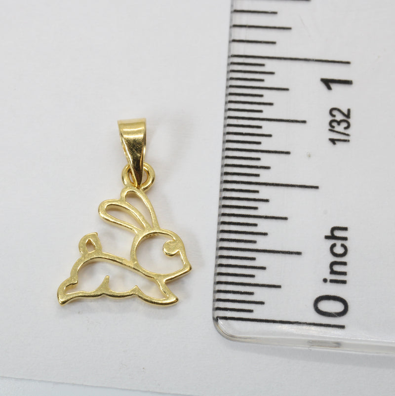 Gold Bunny Silhouette Necklace with 14kt Gold Vermeil Rabbit for her