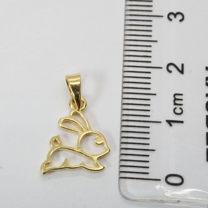Gold Bunny Silhouette Necklace with 14kt Gold Vermeil Rabbit for her