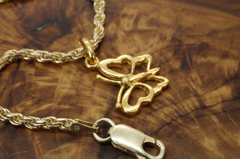 Gold Butterfly Silhouette Necklace made in 14kt gold vermeil for her