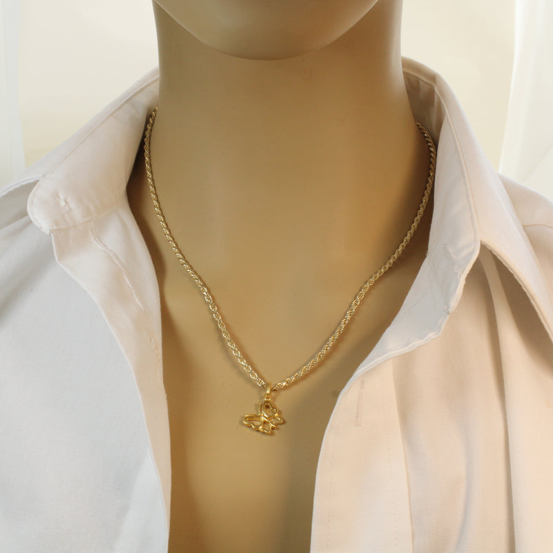 Gold Butterfly Silhouette Necklace made in 14kt gold vermeil for her