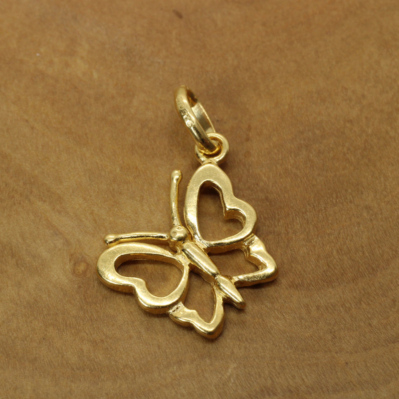 Gold Butterfly Silhouette Necklace made in 14kt gold vermeil for her