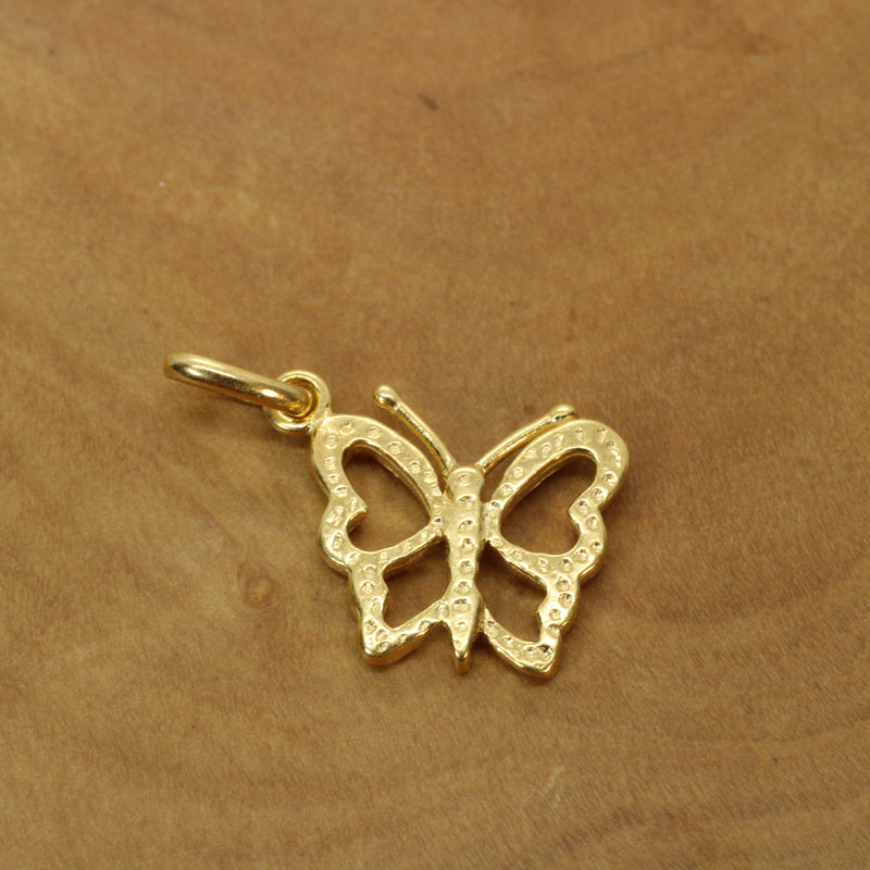 Gold Butterfly Silhouette Necklace made in 14kt gold vermeil for her