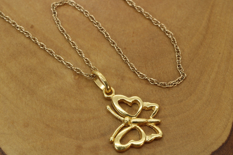 Gold Butterfly Silhouette Necklace made in 14kt gold vermeil for her