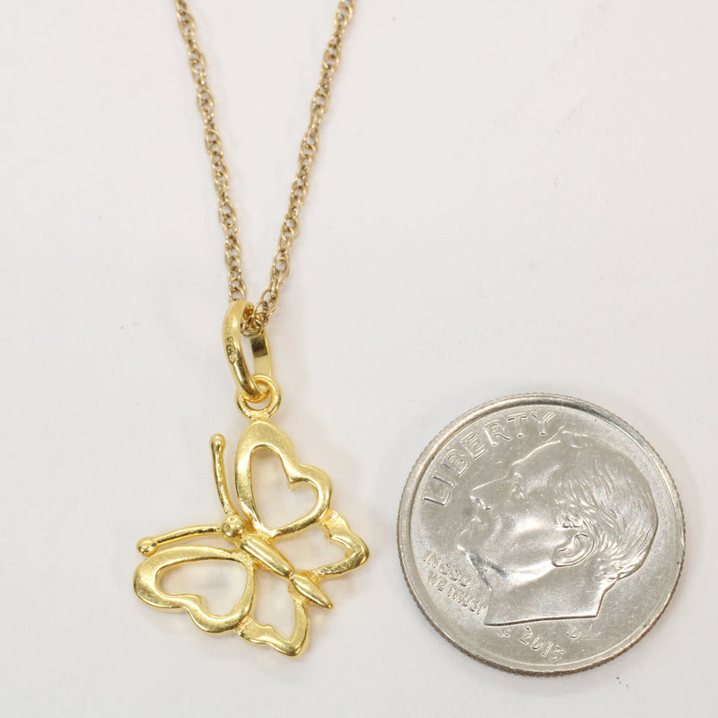 Gold Butterfly Silhouette Necklace made in 14kt gold vermeil for her