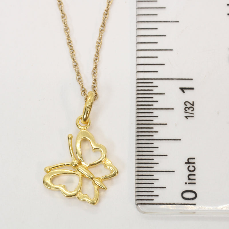 Gold Butterfly Silhouette Necklace made in 14kt gold vermeil for her