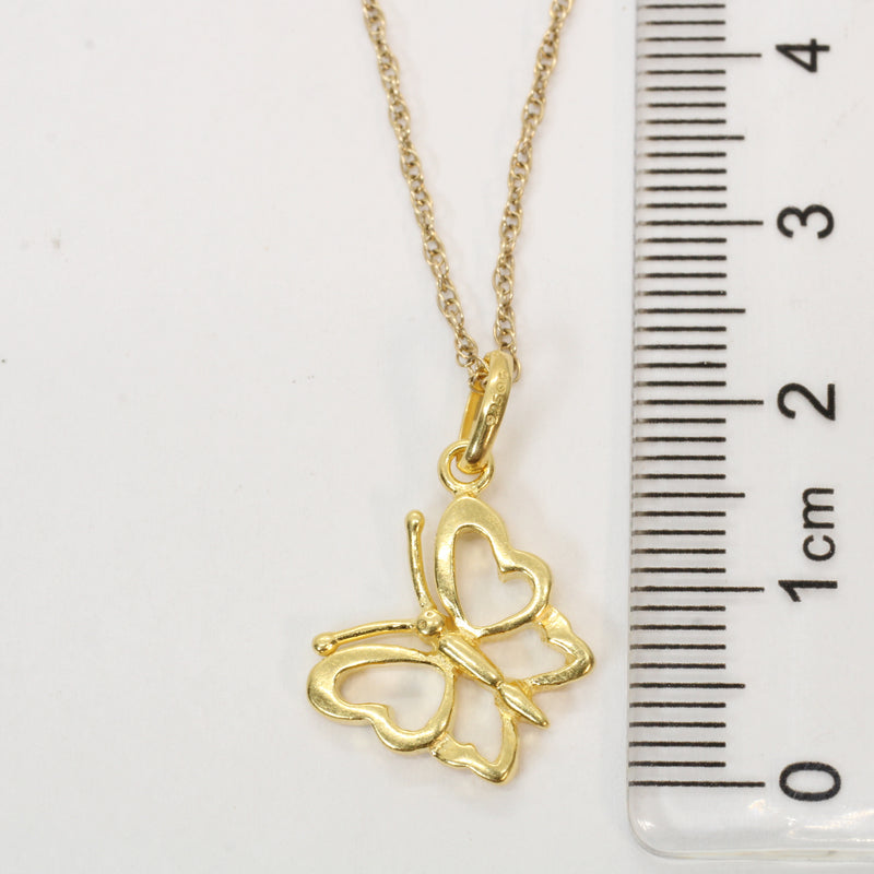 Gold Butterfly Silhouette Necklace made in 14kt gold vermeil for her
