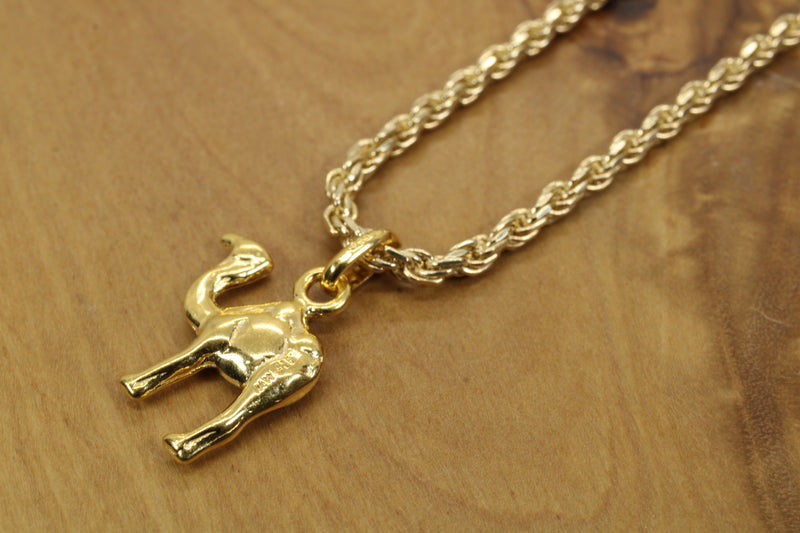 Gold Camel Necklace for him or her made in gold vermeil