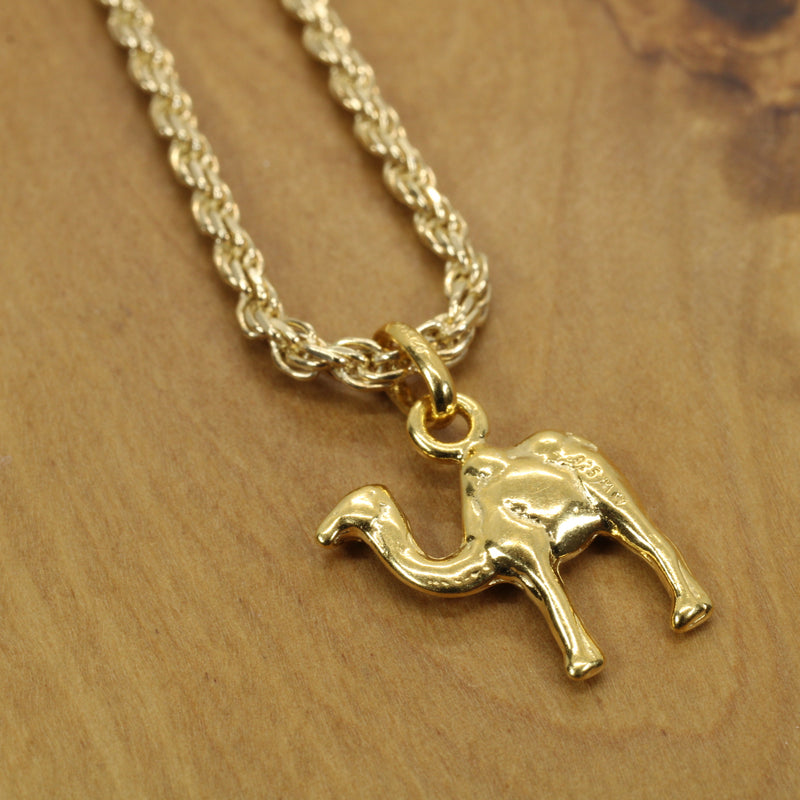 Gold Camel Necklace for him or her made in gold vermeil
