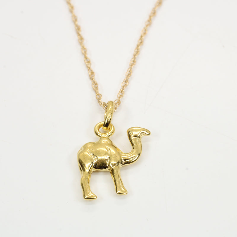 Gold Camel Necklace for him or her made in gold vermeil