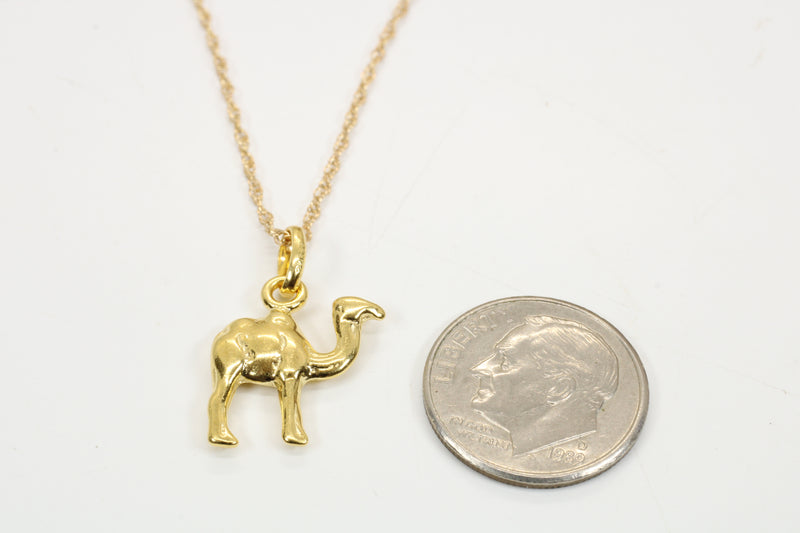 Gold Camel Necklace for him or her made in gold vermeil
