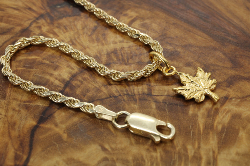 Gold Maple Leaf Necklace made in 14kt Gold Vermeil for her or him