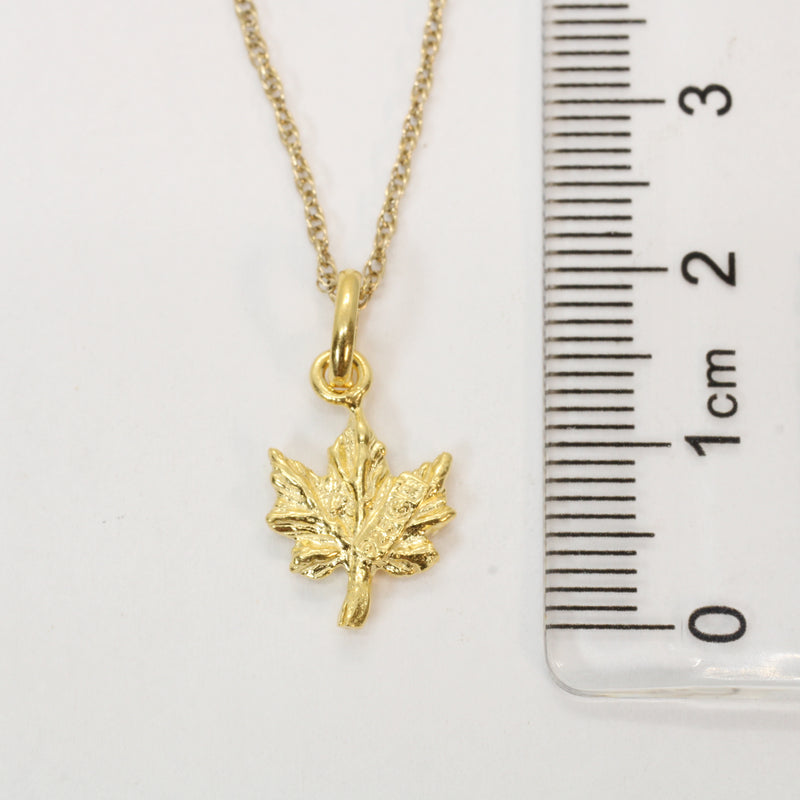 Gold Maple Leaf Necklace made in 14kt Gold Vermeil for her or him