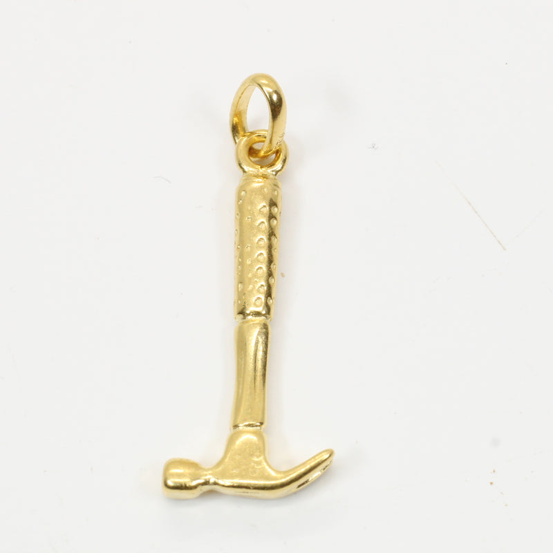 Gold Hammer Necklace for him or her made in 14kt gold vermeil