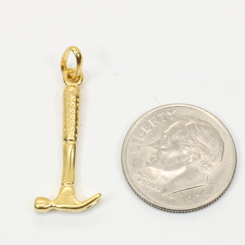 Gold Hammer Necklace for him or her made in 14kt gold vermeil