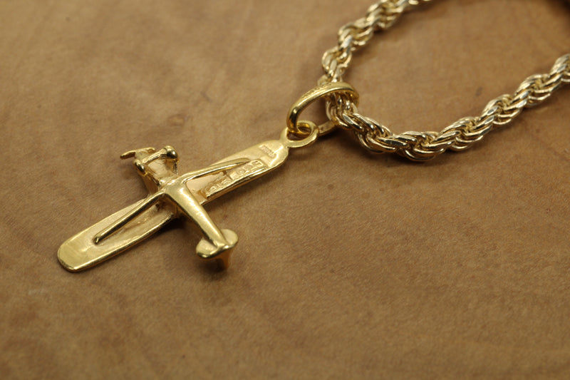 Gold Cessna Airplane Necklace for him or her made in gold vermeil