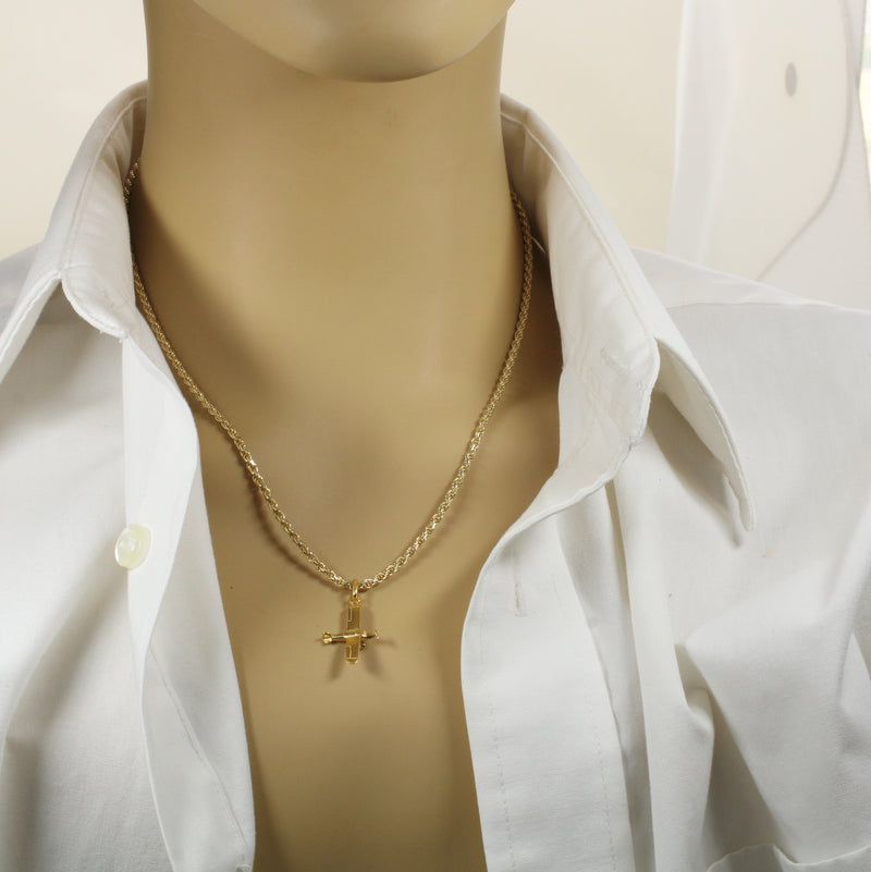 Gold Cessna Airplane Necklace for him or her made in gold vermeil