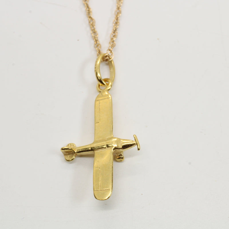 Gold Cessna Airplane Necklace for him or her made in gold vermeil