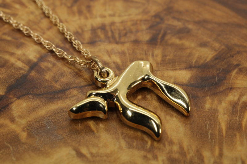 Gold Chai Symbol Necklace made in 14kt gold vermeil, Hebrew Jewish