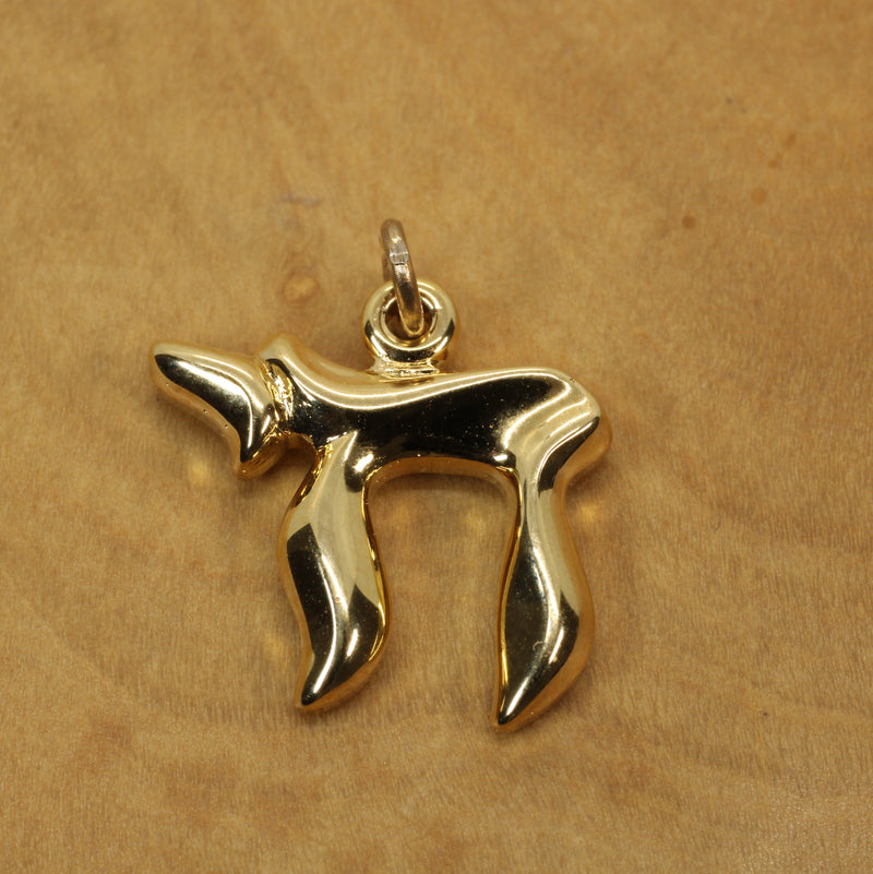 Gold Chai Symbol Necklace made in 14kt gold vermeil, Hebrew Jewish