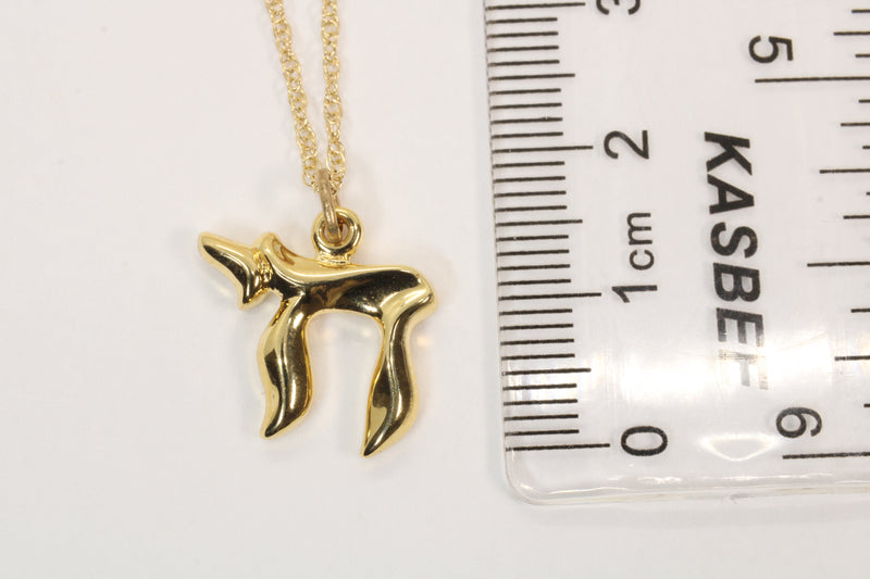 Gold Chai Symbol Necklace made in 14kt gold vermeil, Hebrew Jewish