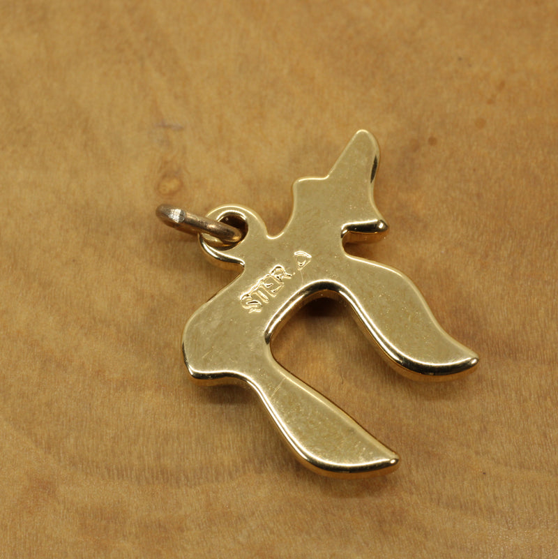 Gold Chai Symbol Necklace made in 14kt gold vermeil, Hebrew Jewish