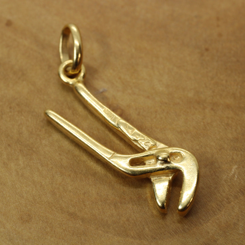 Gold Pliers Necklace for him or her made in 14kt gold vermeil