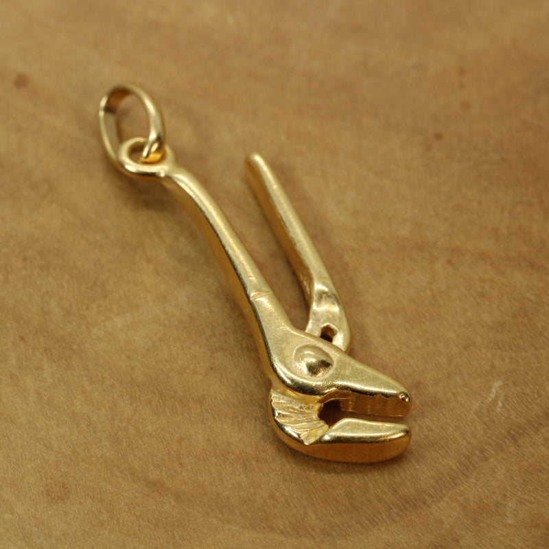Gold Pliers Necklace for him or her made in 14kt gold vermeil