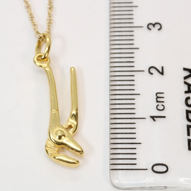 Gold Pliers Necklace for him or her made in 14kt gold vermeil
