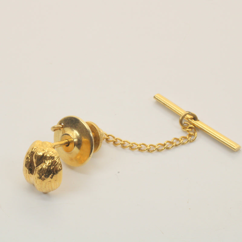 Gold Coco De mer Seed Tie Tack or Pin for Lapel or Hat