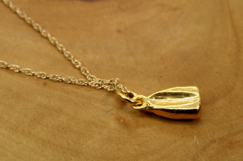 Gold Corn Kernel Necklace or charm made in 14kt Gold Vermeil Seed Corn