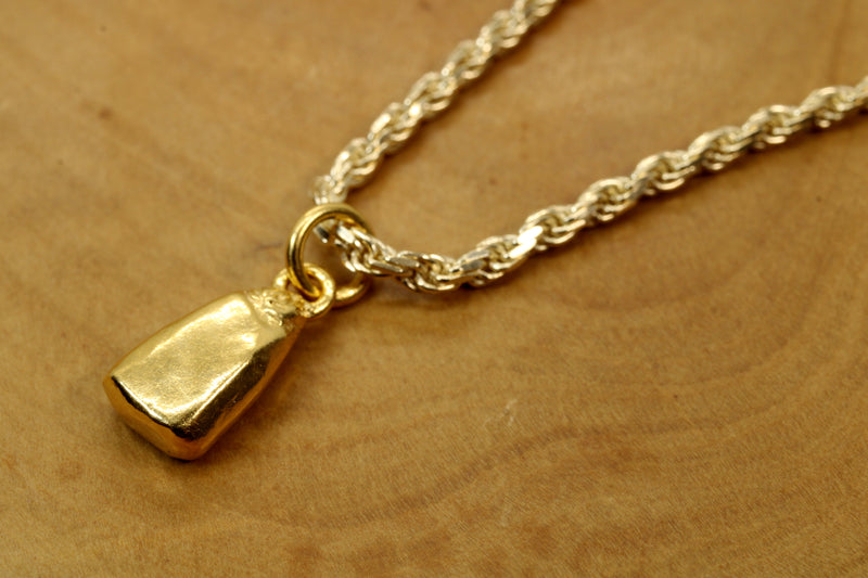 Gold Corn Kernel Necklace or charm made in 14kt Gold Vermeil Seed Corn
