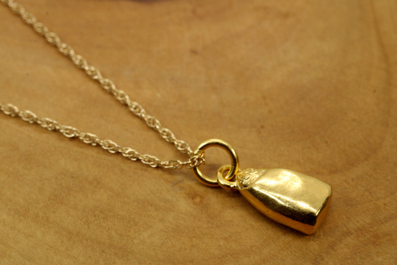 Gold Corn Kernel Necklace or charm made in 14kt Gold Vermeil Seed Corn