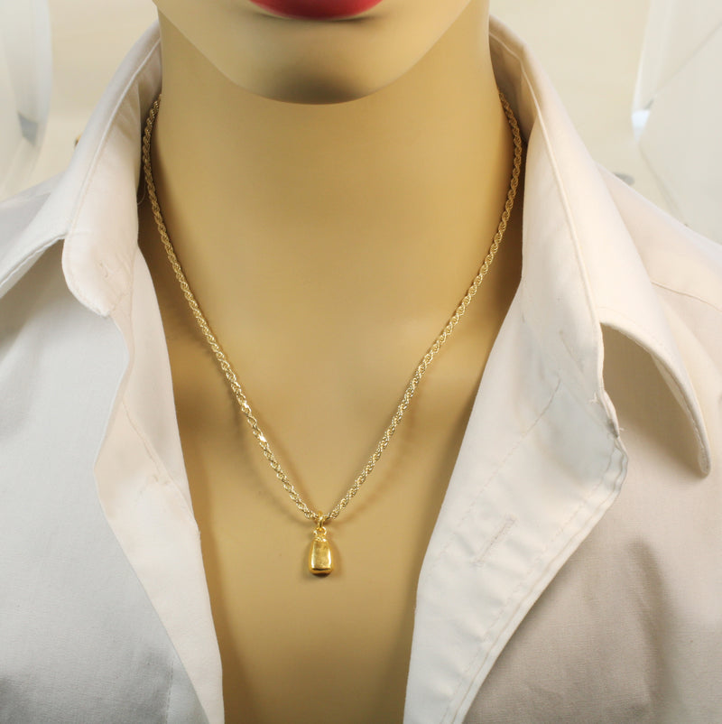 Gold Corn Kernel Necklace or charm made in 14kt Gold Vermeil Seed Corn
