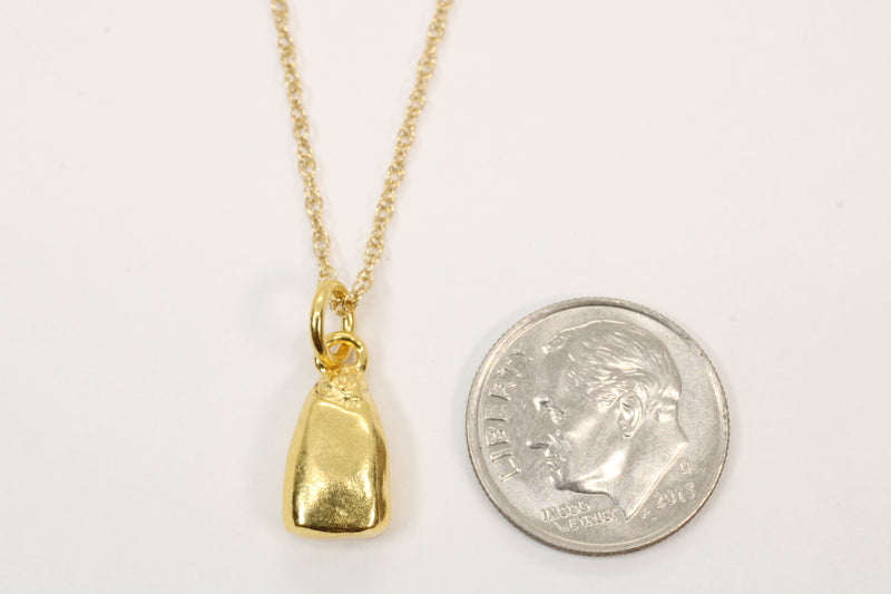 Gold Corn Kernel Necklace or charm made in 14kt Gold Vermeil Seed Corn