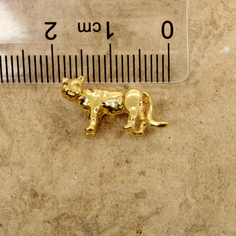 Cougar or Mountain Lion Tie Tack or Hat Pin in 14kt Gold Vermeil