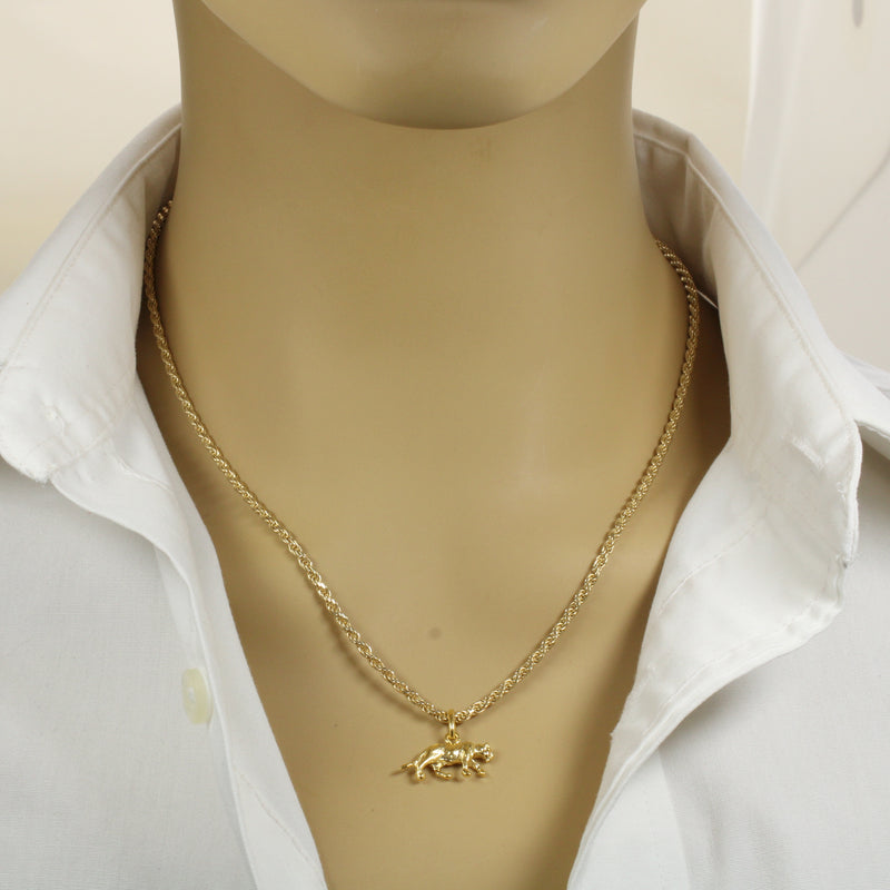 Gold Cougar Necklace for him or her made in gold vermeil