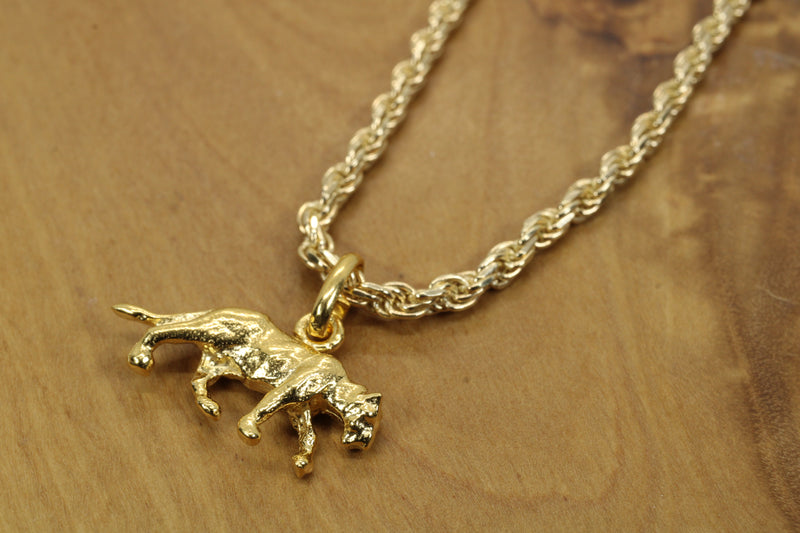 Gold Cougar Necklace for him or her made in gold vermeil