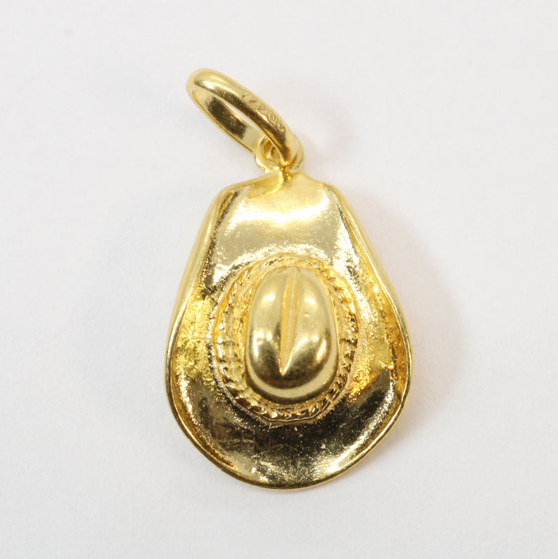 3-D Gold Cowboy Hat Necklace for him or her made in 14kt gold vermeil
