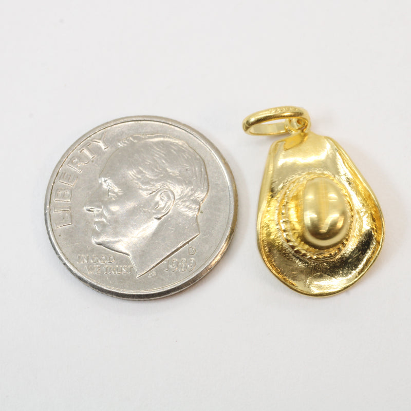 3-D Gold Cowboy Hat Necklace for him or her made in 14kt gold vermeil