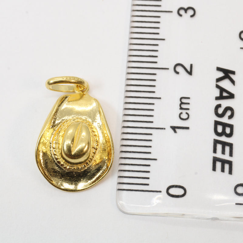 3-D Gold Cowboy Hat Necklace for him or her made in 14kt gold vermeil