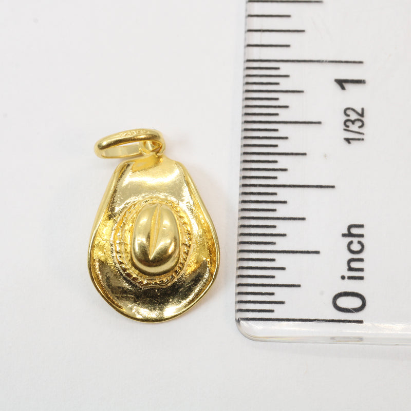 3-D Gold Cowboy Hat Necklace for him or her made in 14kt gold vermeil