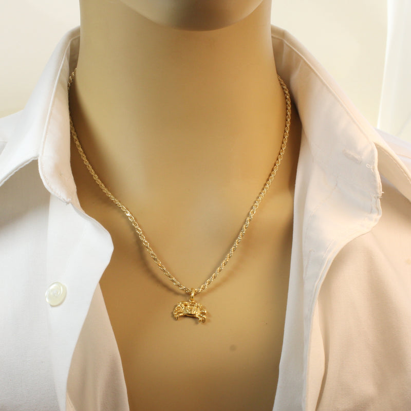 Gold Crab Necklace made in 14kt gold vermeil for him or her