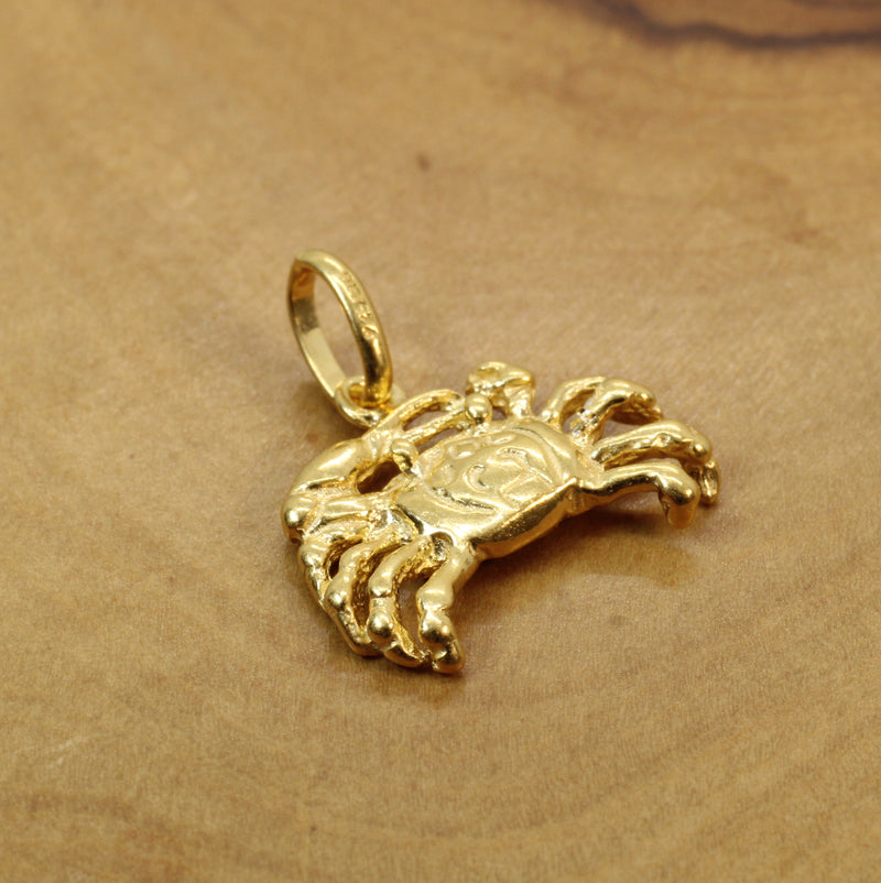 Gold Crab Necklace made in 14kt gold vermeil for him or her